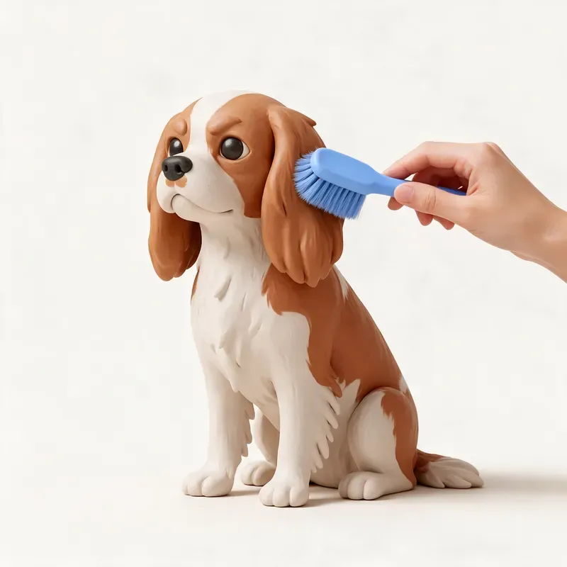 Cavalier King Charles spaniel: cuidado de su pelo (ilustración)