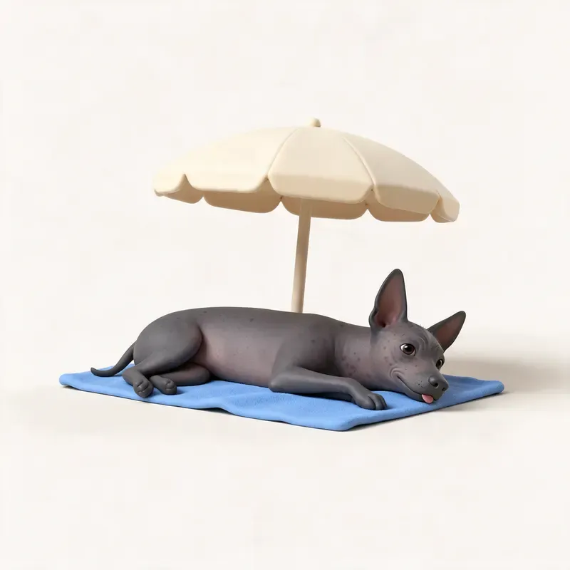 Xoloitzcuintle (perro sin pelo mexicano): cuidado de su pelo (ilustración)