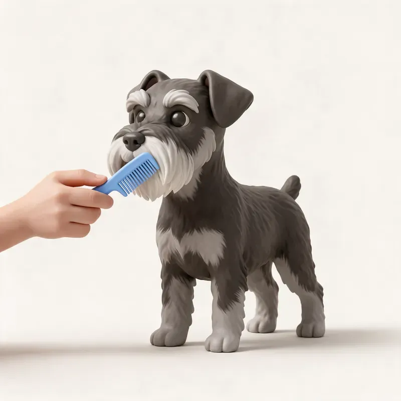 Schnauzer miniatura: cuidado de su pelo (ilustración)