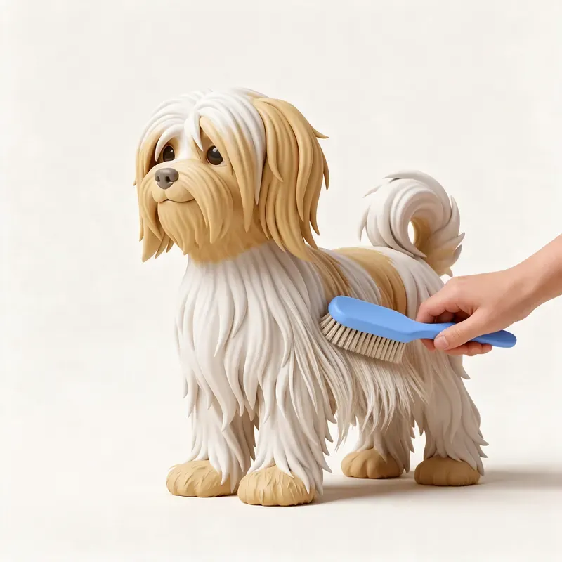 Terrier tibetano: cuidado de su pelo (ilustración)