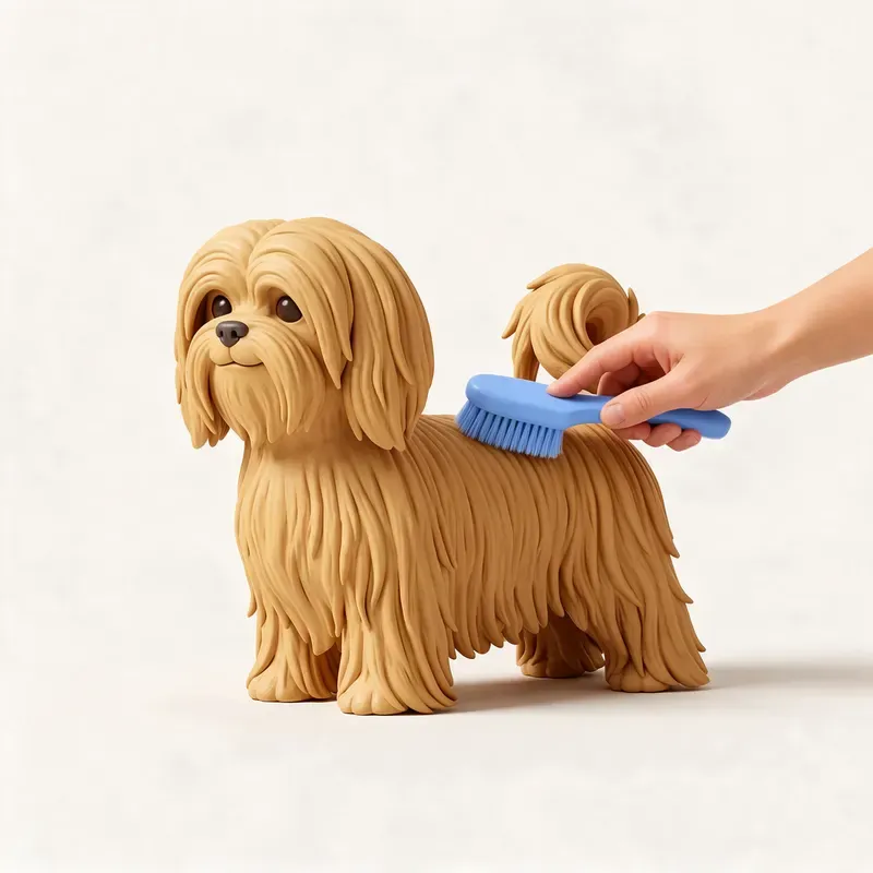 Lhasa apso: cuidado de su pelo (ilustración)