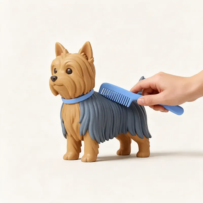 Yorkshire terrier: cuidado de su pelo (ilustración)