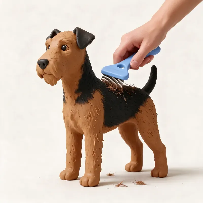 Airedale terrier: cuidado de su pelo (ilustración)