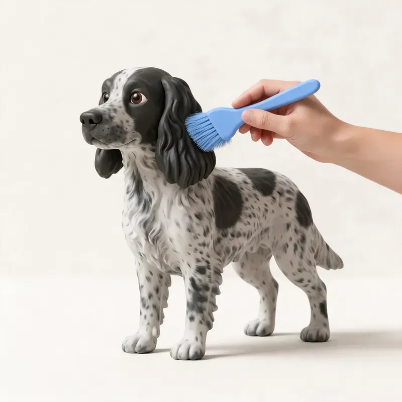 Spaniel azul de Picardía: cuidado de su pelo (ilustración)