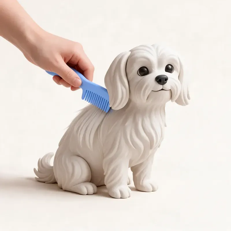 Bichón maltés: cuidado de su pelo (ilustración)