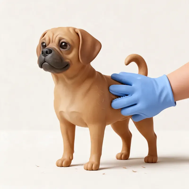 Puggle: cuidado de su pelo (ilustración)
