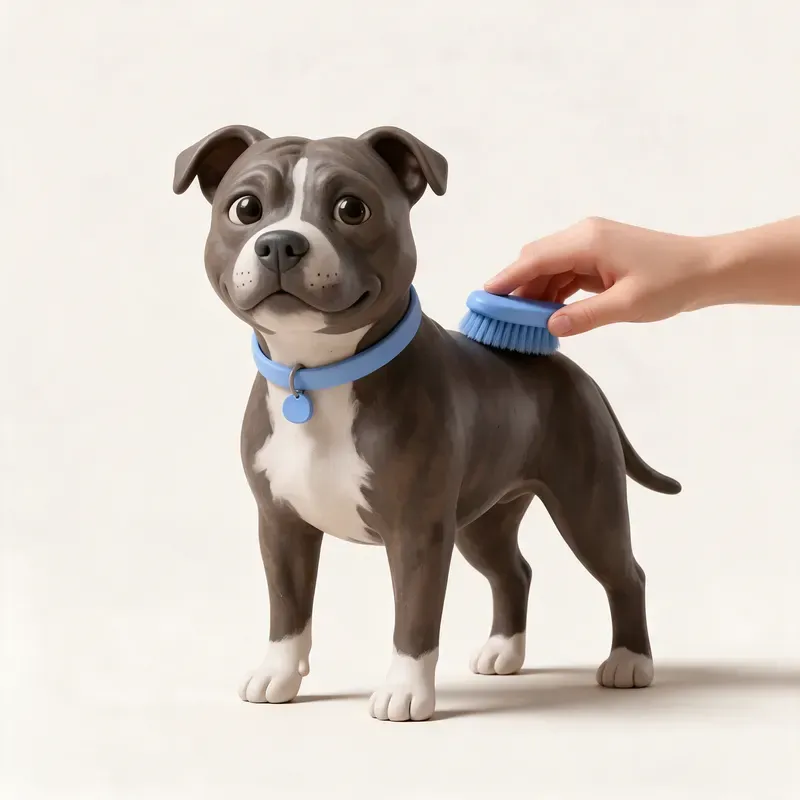 Staffordshire bull terrier: cuidado de su pelo (ilustración)