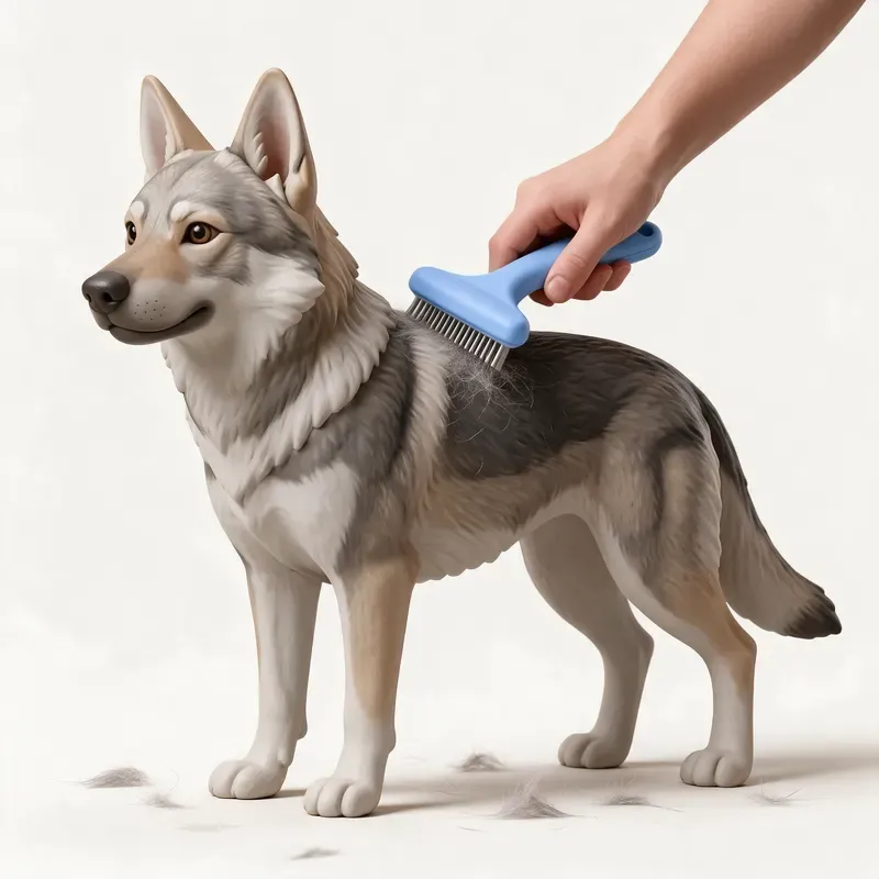 Perro lobo checoslovaco: cuidado de su pelo (ilustración)