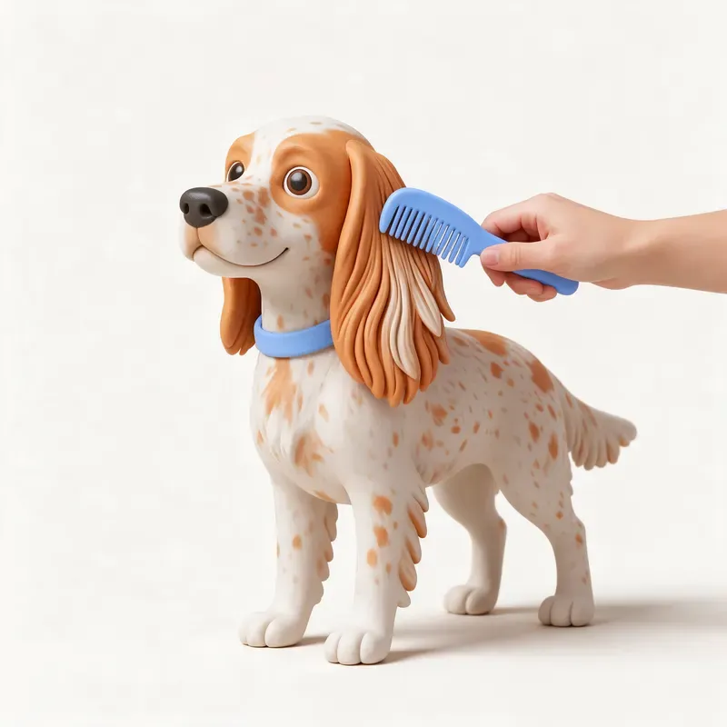 Setter inglés: cuidado de su pelo (ilustración)