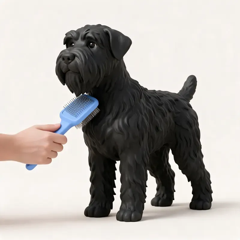 Terrier ruso negro: cuidado de su pelo (ilustración)