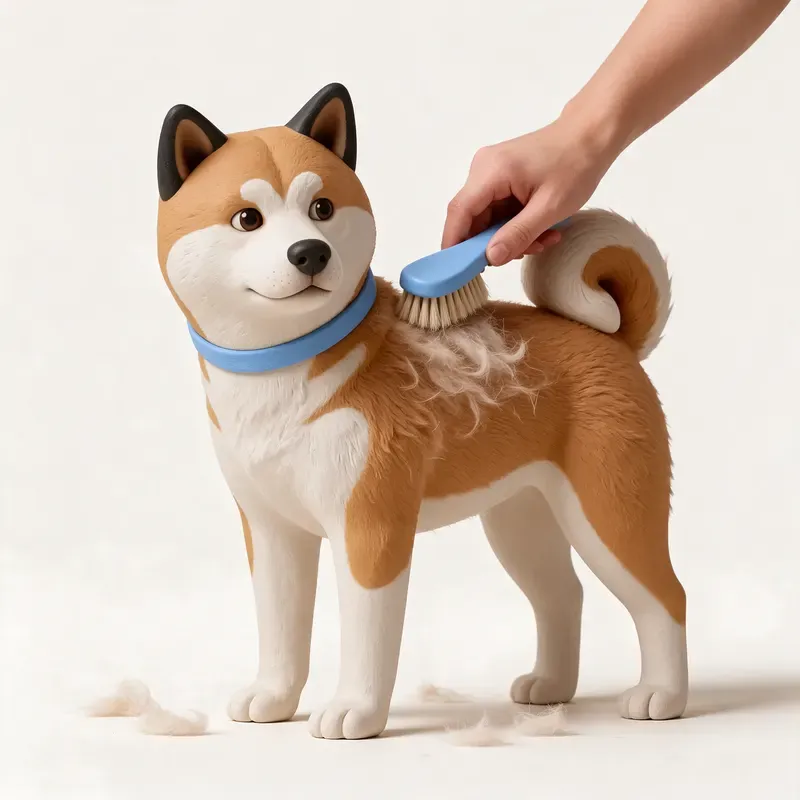 Akita inu: cuidado de su pelo (ilustración)