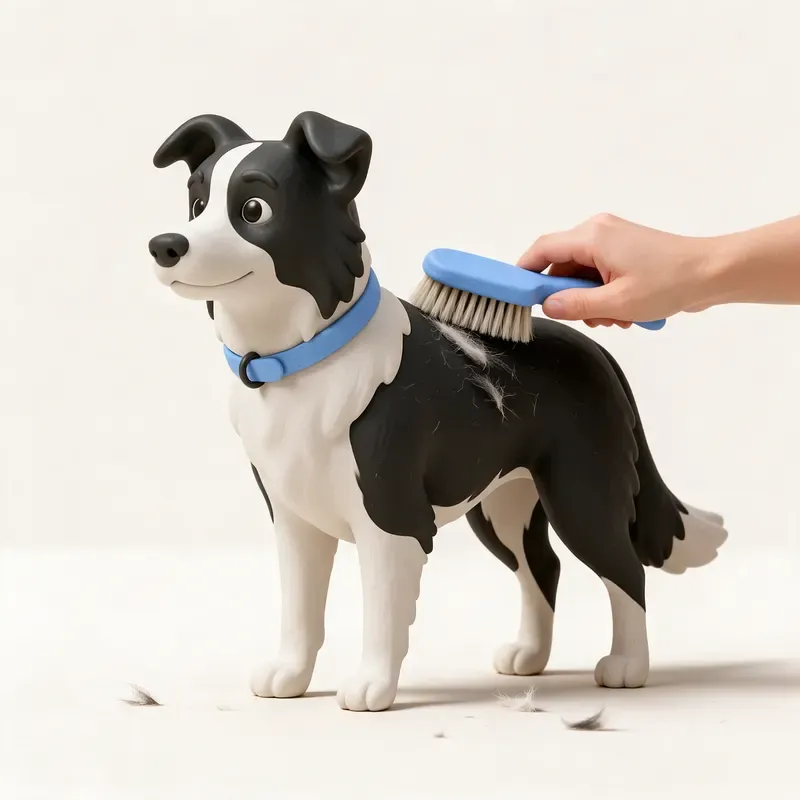Border collie: cuidado de su pelo (ilustración)
