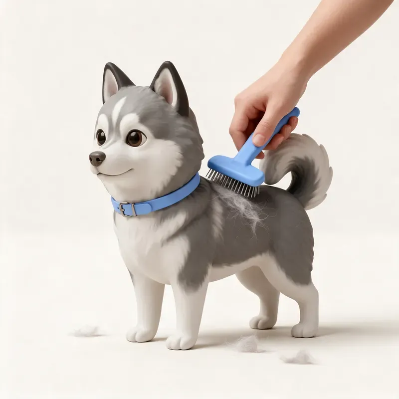 Pomsky: cuidado de su pelo (ilustración)