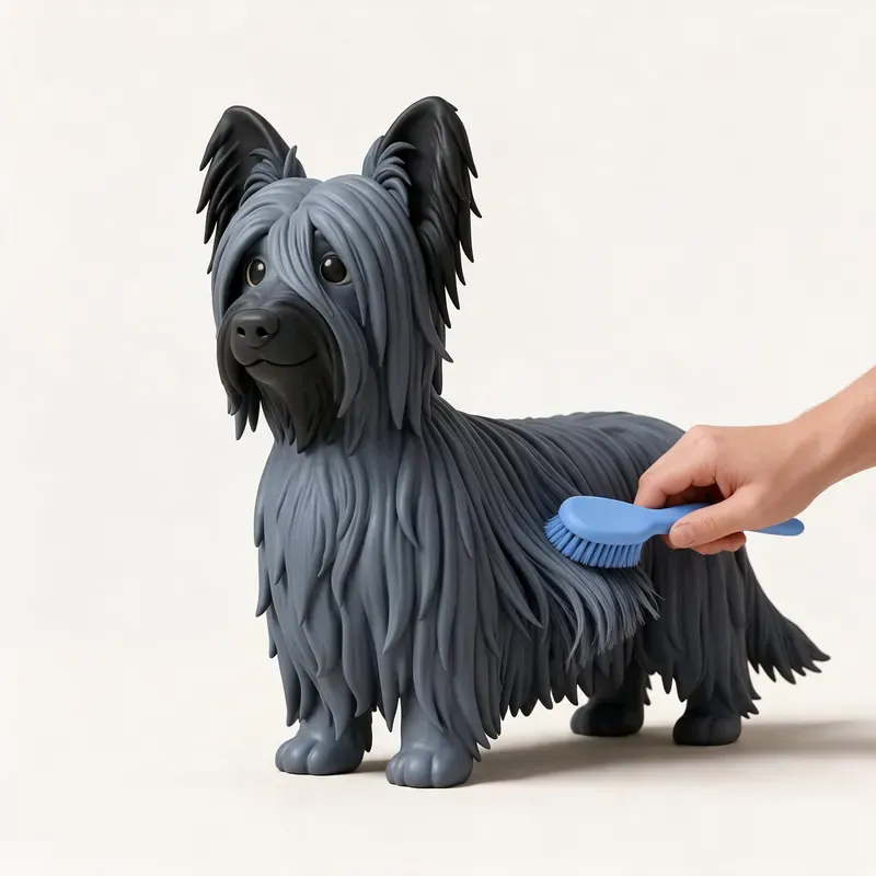 Skye terrier: cuidado de su pelo (ilustración)