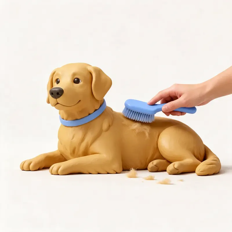 Golden retriever: cuidado de su pelo (ilustración)