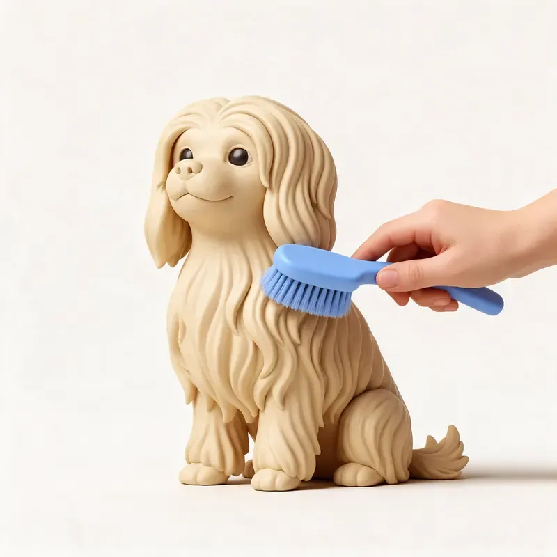 Pequeño perro león: cuidado de su pelo (ilustración)