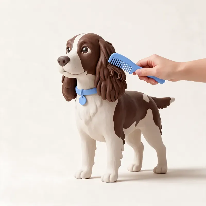 Springer spaniel inglés: cuidado de su pelo (ilustración)
