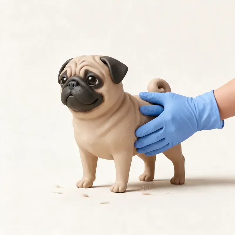 Carlino (pug): cuidado de su pelo (ilustración)