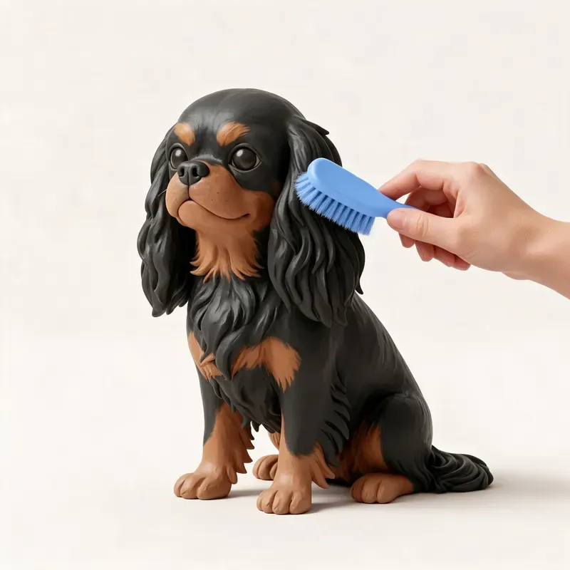King Charles spaniel: cuidado de su pelo (ilustración)
