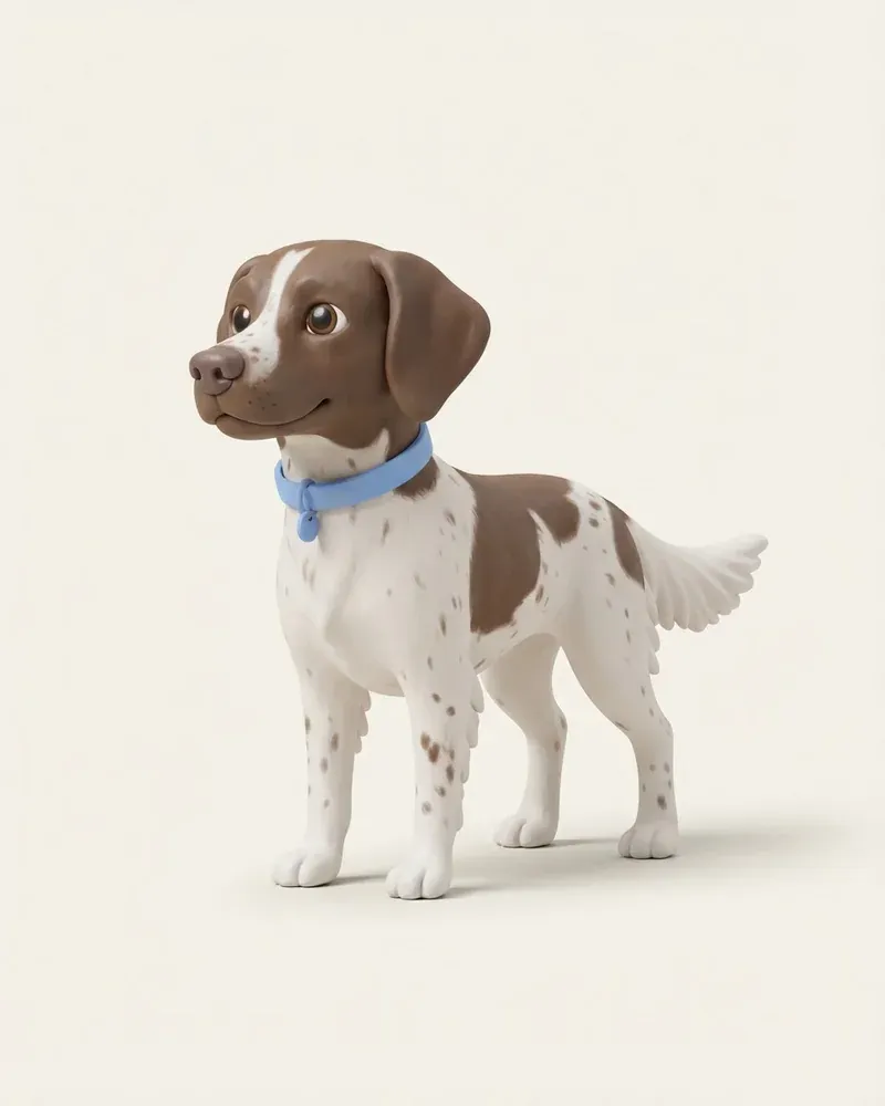 Ilustración 3D de un pequeño münsterländer