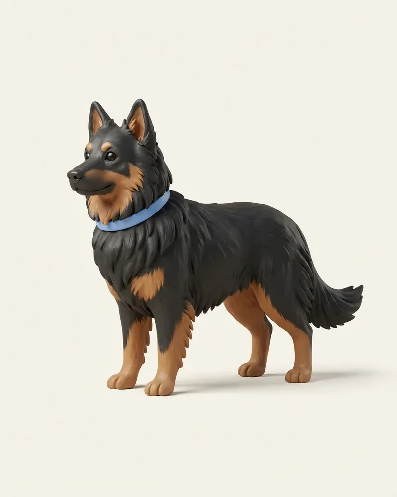 Ilustración 3D de un perro de bohemia (chodsky pes)