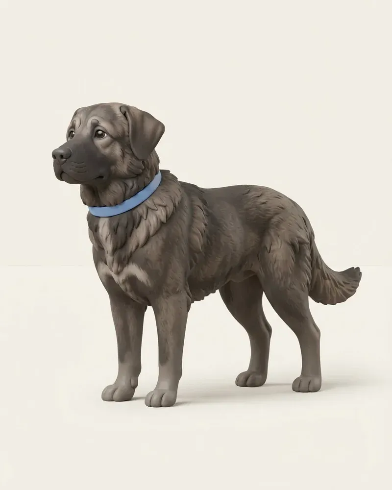 Ilustración 3D de un perro de castro laboreiro