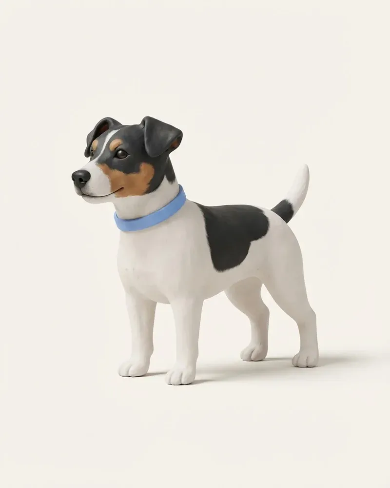 Ilustración 3D de un perro de granja danés-sueco