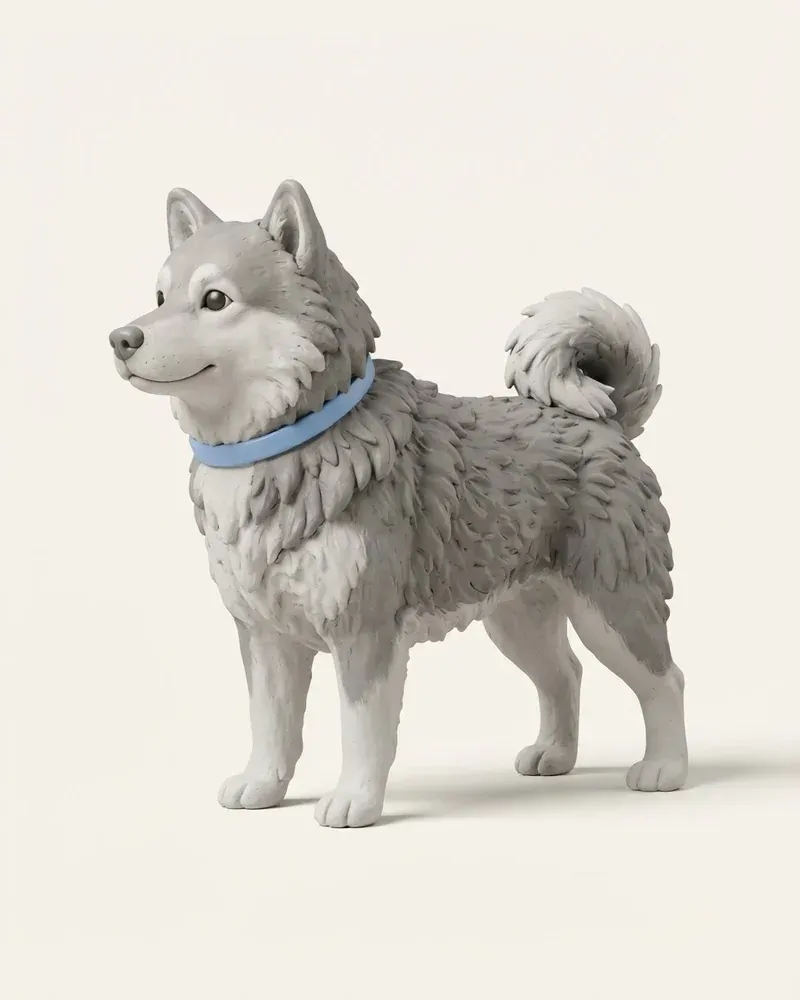 Ilustración 3D de un perro de groenlandia