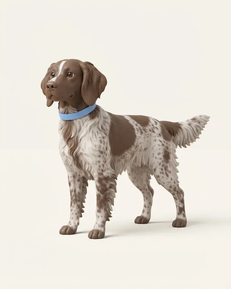 Ilustración 3D de un perro de muestra alemán de pelo largo
