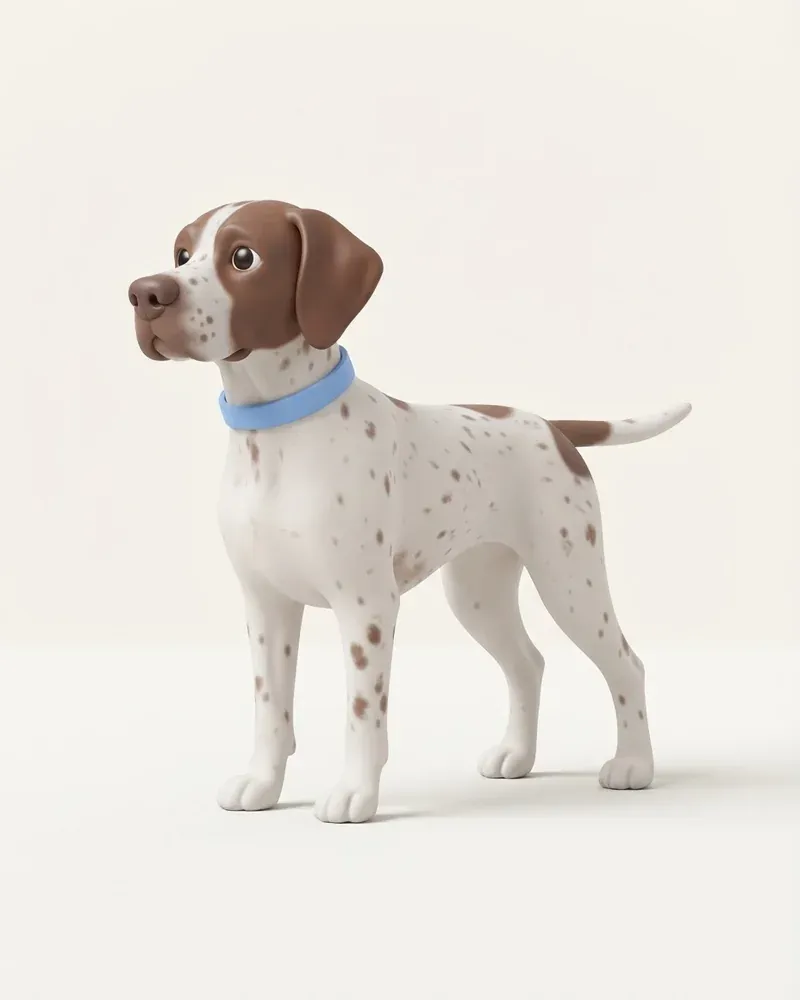 Ilustración 3D de un perro de muestra danés antiguo