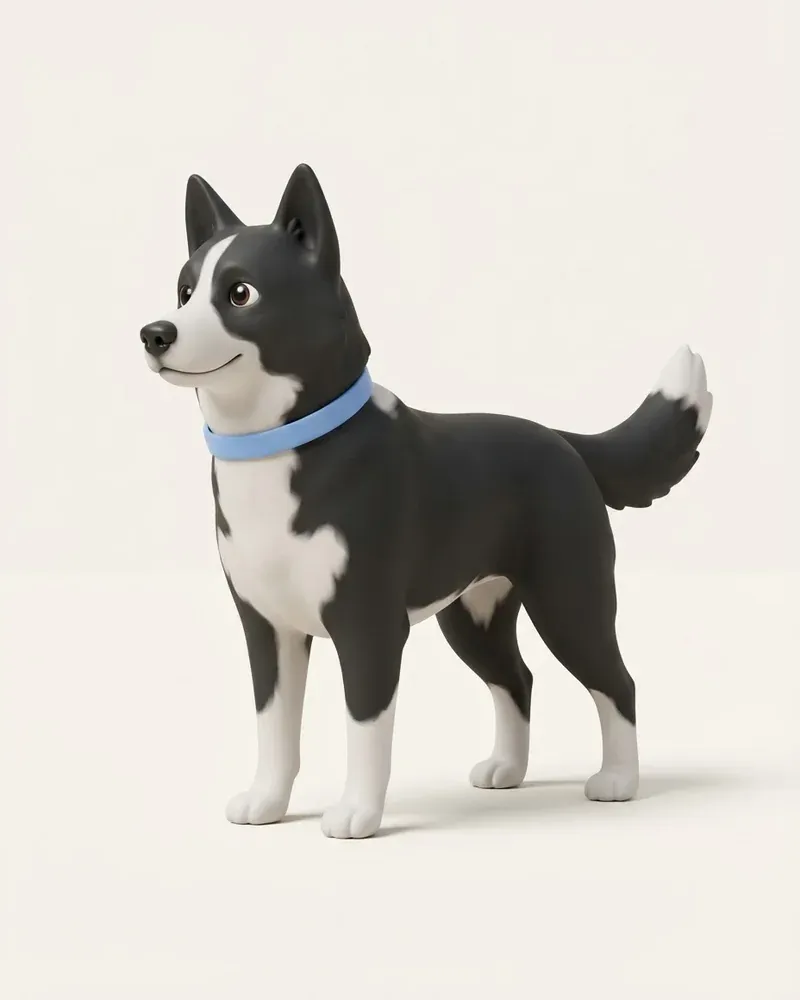 Ilustración 3D de un perro de osos de carelia