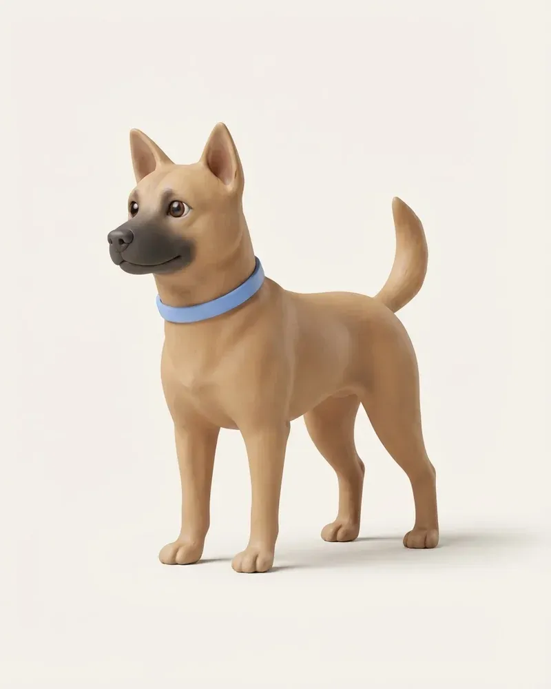 Ilustración 3D de un perro de taiwán