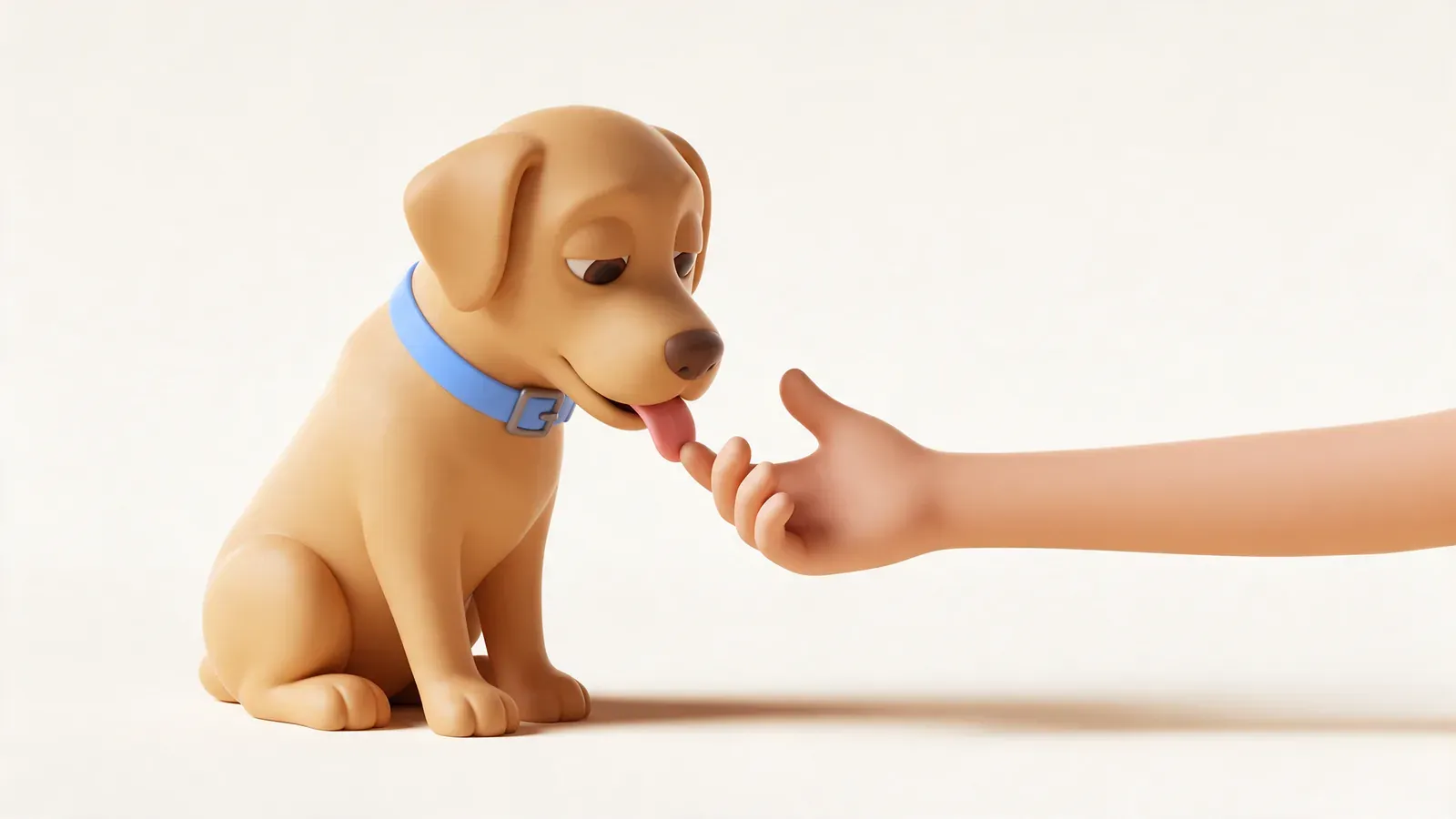 Labrador dando un beso a una persona