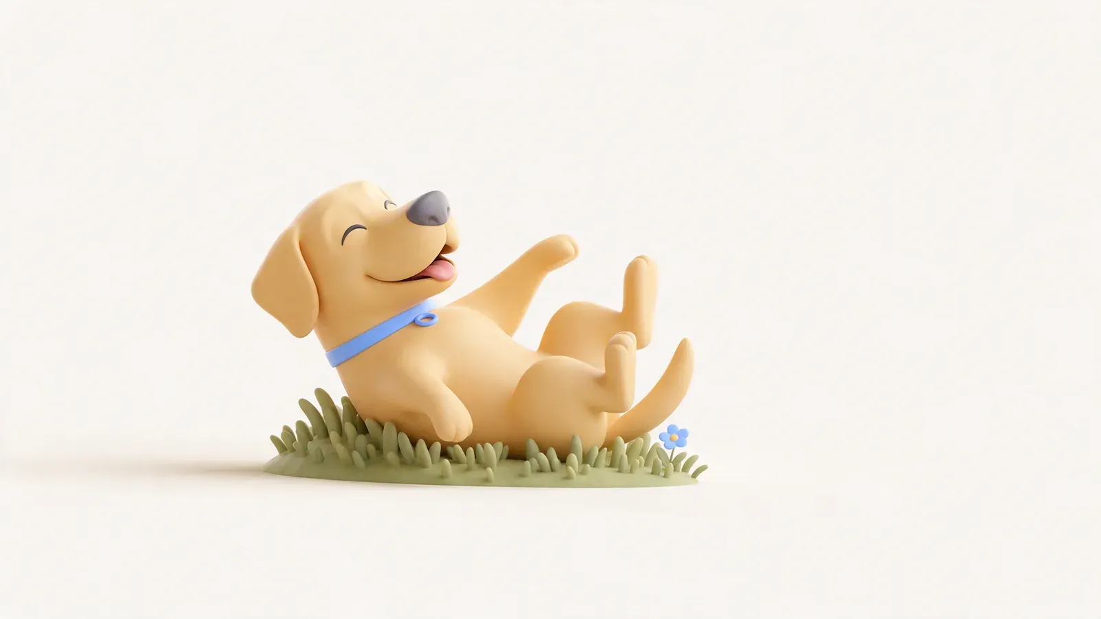 Labrador revolcándose en la hierba