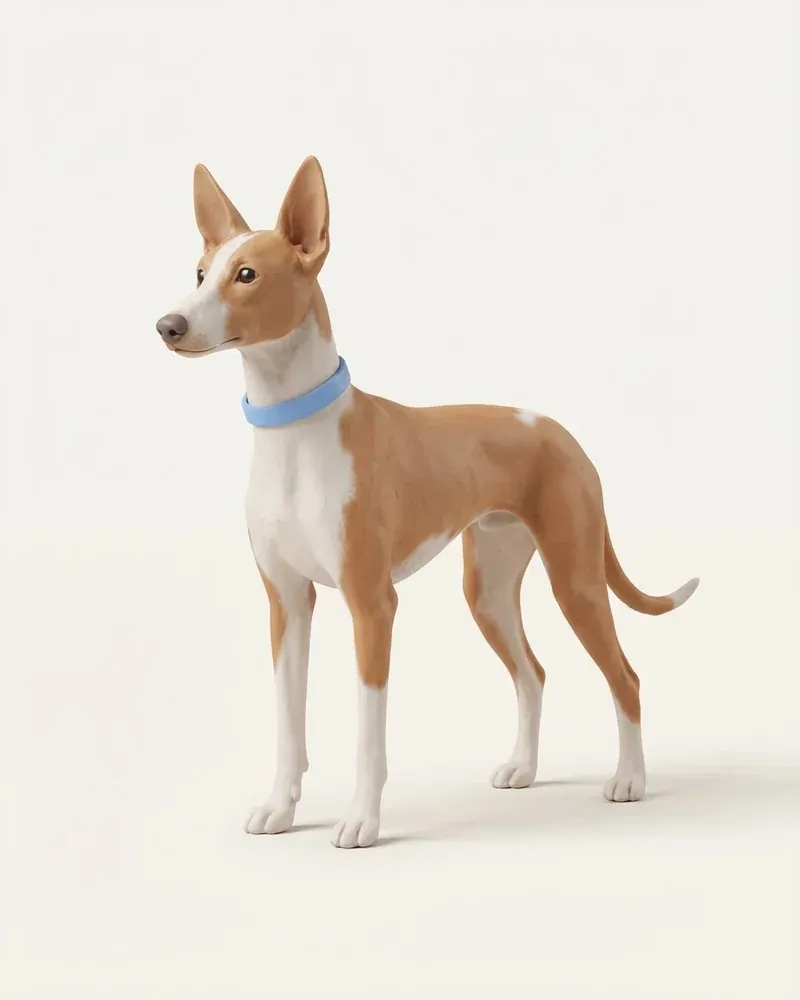 Ilustración 3D de un podenco andaluz