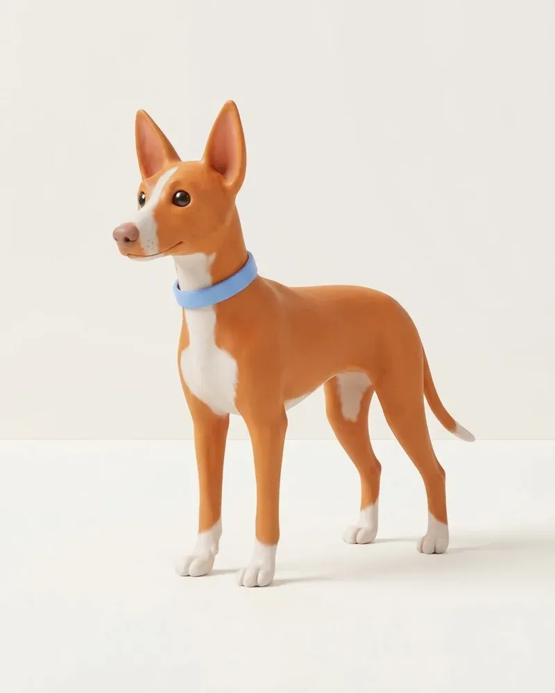 Ilustración 3D de un podenco canario