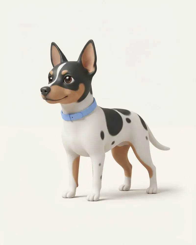 Ilustración 3D de un rat terrier americano