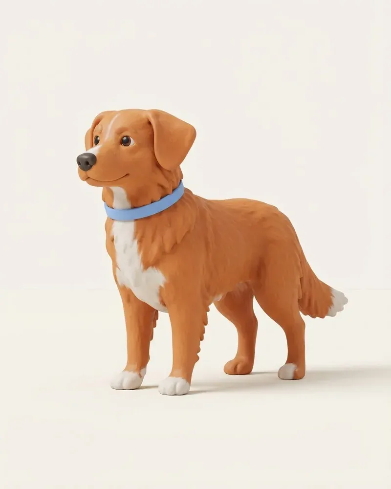 Ilustración 3D de un retriever de nueva escocia