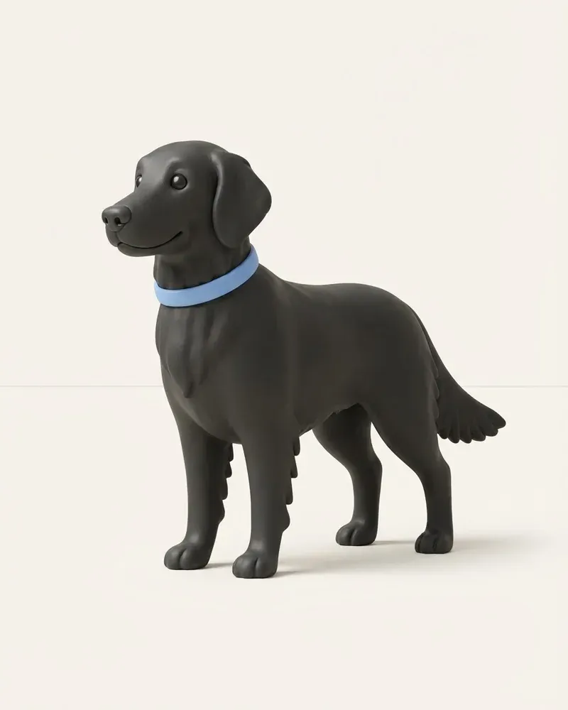 Ilustración 3D de un retriever de pelo liso