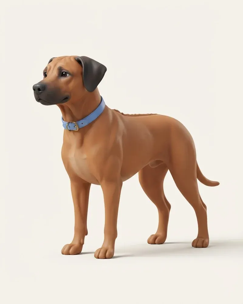 Ilustración 3D de un rhodesian ridgeback