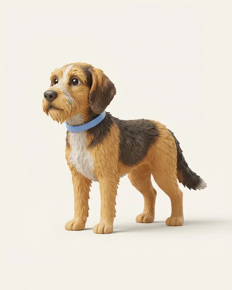 Ilustración 3D de un sabueso bosnio de pelo áspero (barak)