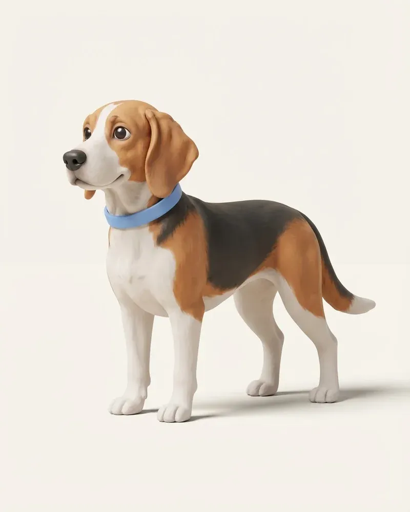 Ilustración 3D de un sabueso de artois