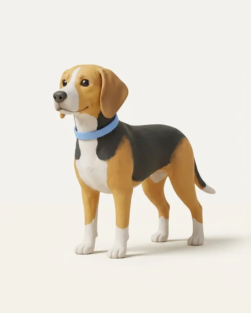 Ilustración 3D de un sabueso de hamilton