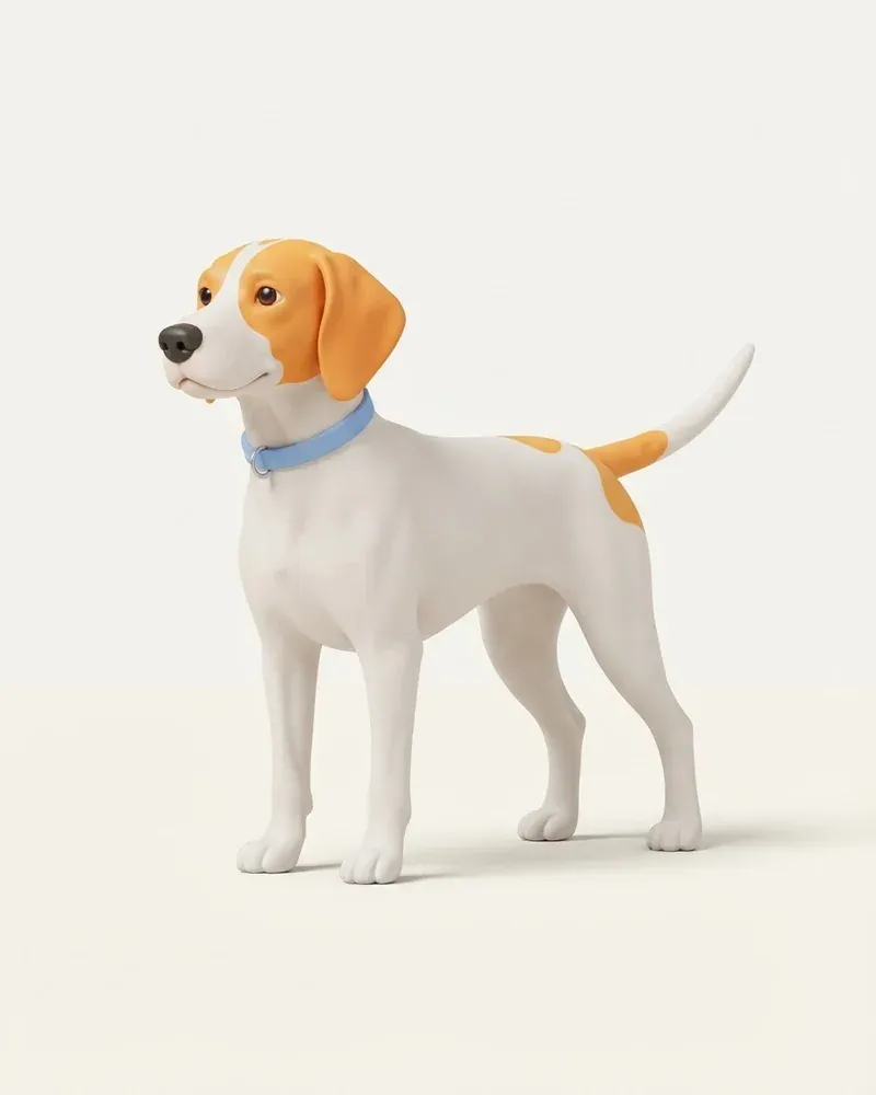 Ilustración 3D de un sabueso de istria de pelo corto