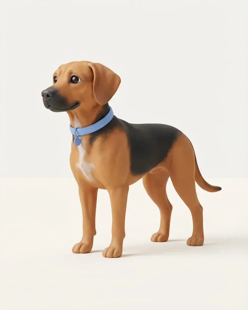Ilustración 3D de un sabueso de schiller