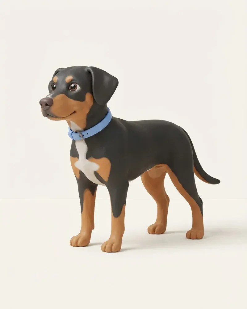 Ilustración 3D de un sabueso de småland