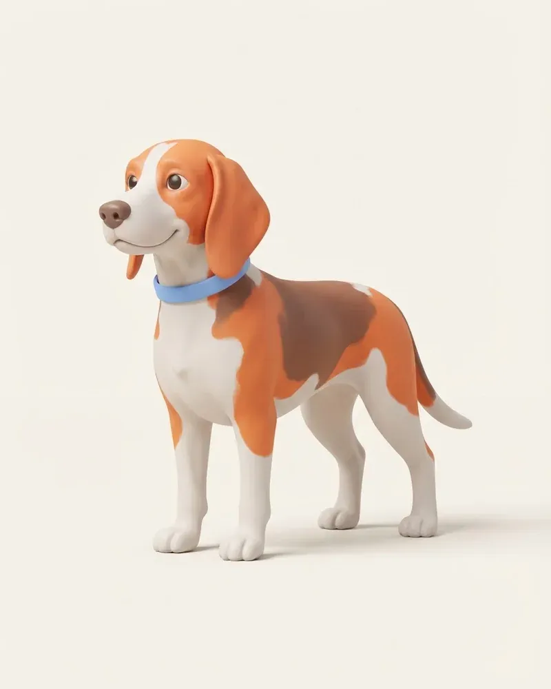 Ilustración 3D de un sabueso español