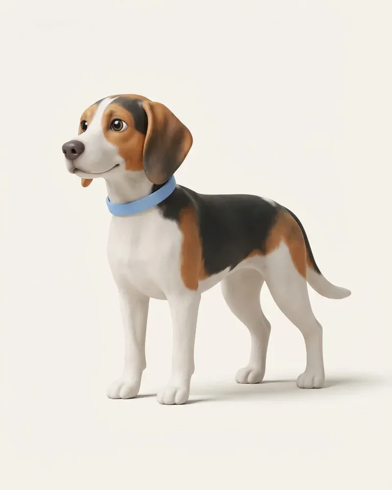 Ilustración 3D de un sabueso estonio