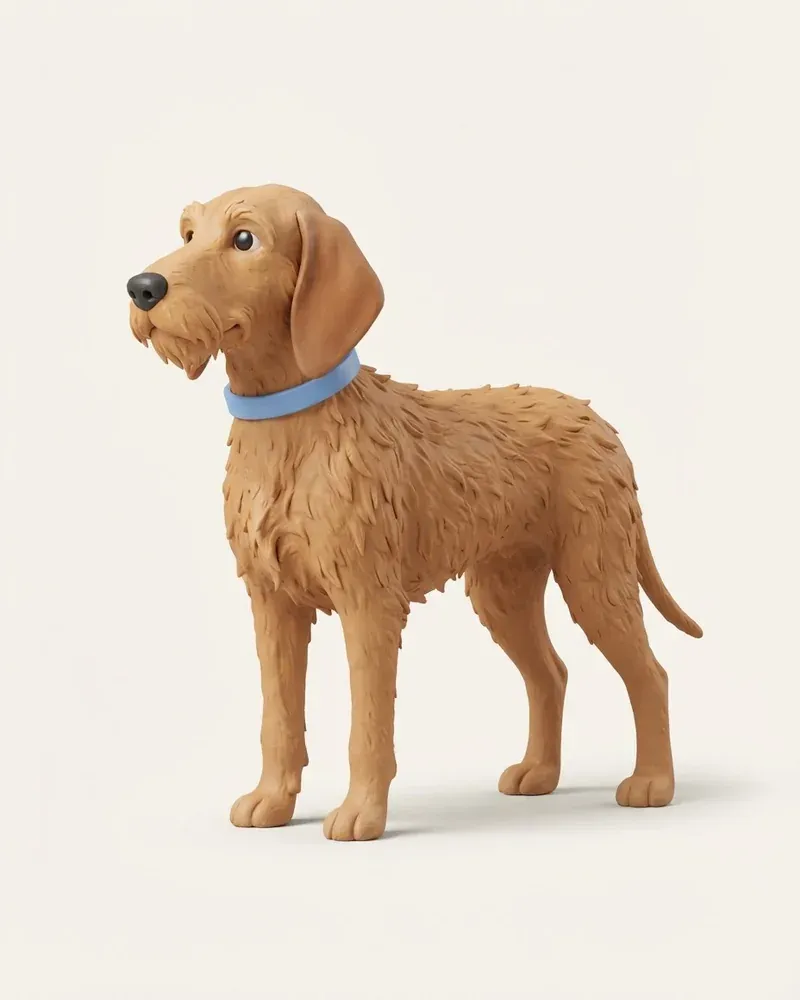 Ilustración 3D de un sabueso italiano de pelo duro