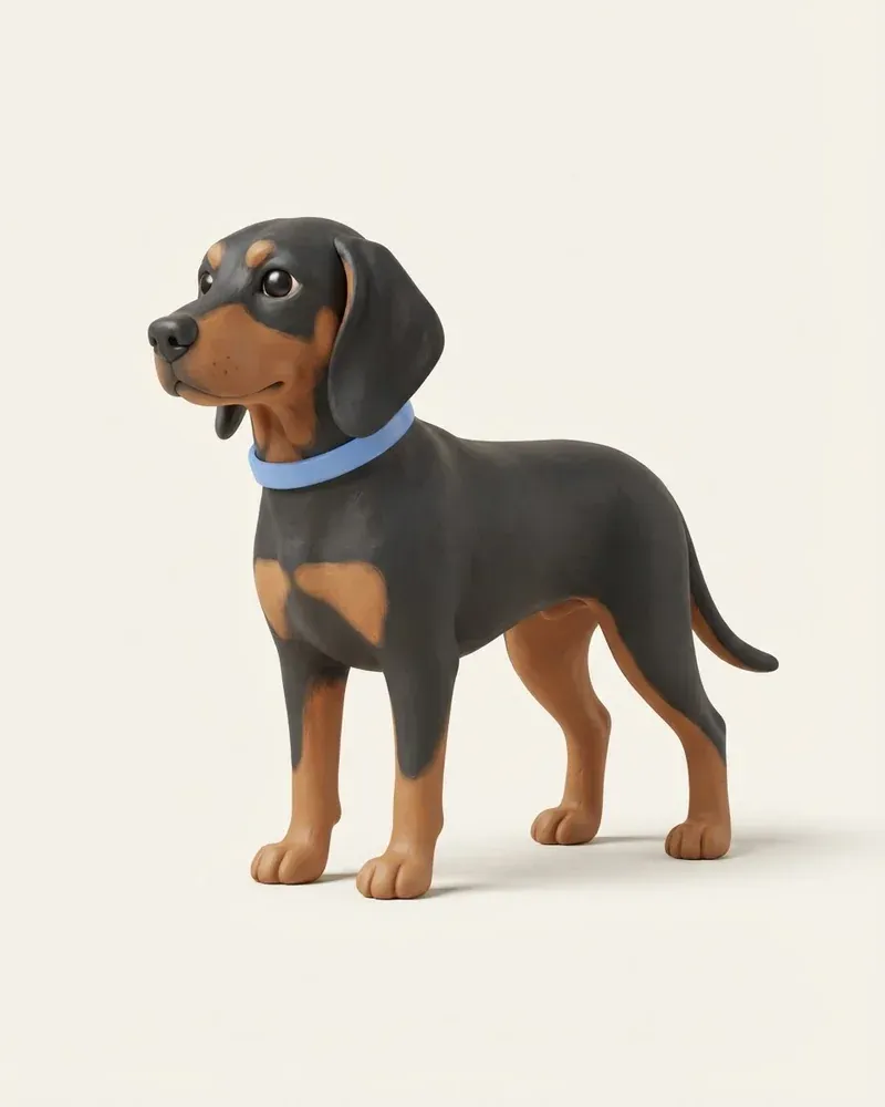 Ilustración 3D de un sabueso polaco (gończy)